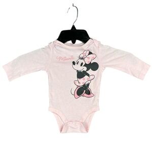 Minnie‎ Mouse Baby 6M Disney Bodysuit One Piece Jumping Beans Child Pink Softest